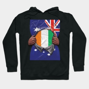 Ivory Coast Flag Australian Flag Ripped - Gift for Ivorian From Ivory Coast Hoodie